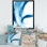 «Blue Brush Strokes On White I», reproduction sur toile