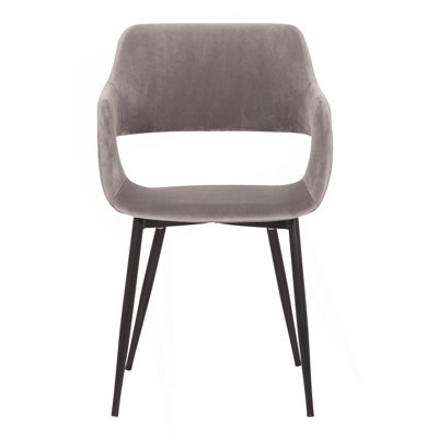 Mid-Century Gray Open Back Dining Accent Chair