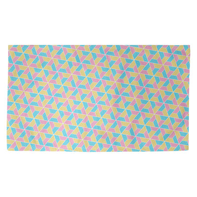 Tapis jaune/bleu/rose trapézoïdales Avicia