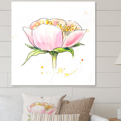 " Pink Vintage Peony Flower "
