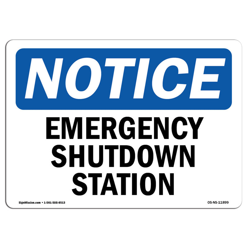 Emergency Shutdown Station Sign