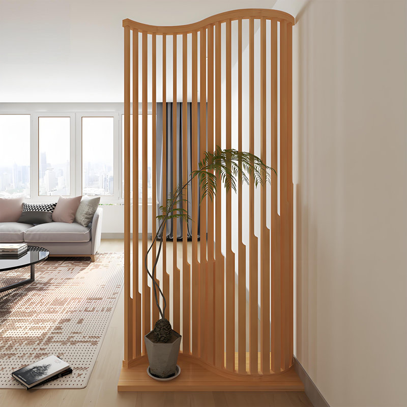 Paravent incurvé en bambou Nan, H 78,74 po x l 39,37 po x P 11,81 po