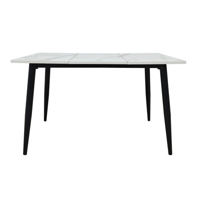 Space-saving Dining Tables, White Wood & Metal, Modern Kitchen Table