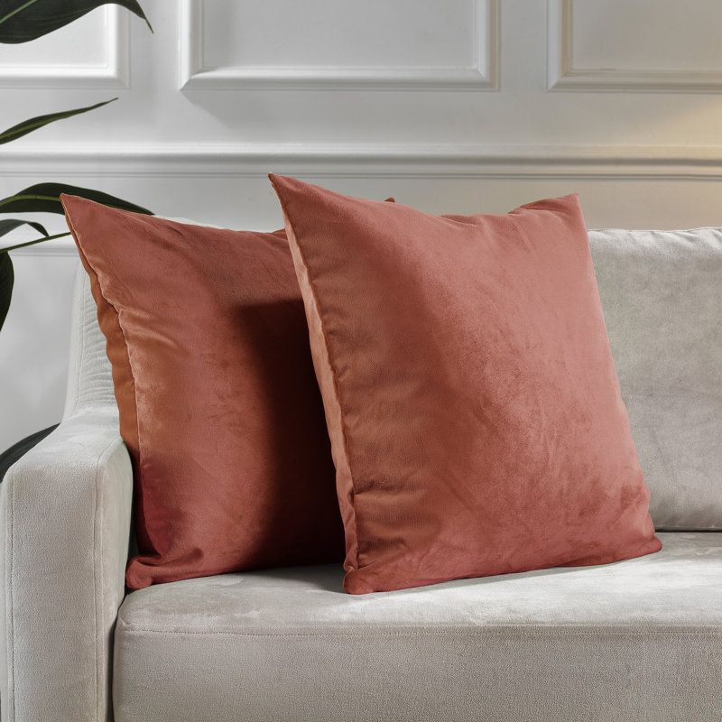 Matte Velvet Pillow Cover, 16" x 16", 56 Orange