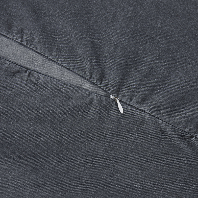Stonewashed Cotton Canvas Stonewashed Cotton Canvas Solid Color Classic Chic Casual Duvet Cover Set, Charcoal