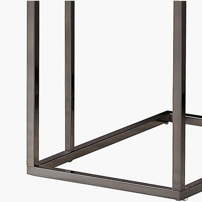 Table à collation grise et noire patinée avec plateau extensible