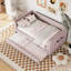 Lit de jour simple rembourré en velours capitonné avec couchette-1001908332