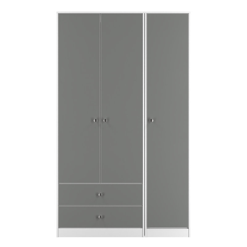 Bhargavi Manufactured Wood Wardrobe, Grey/White