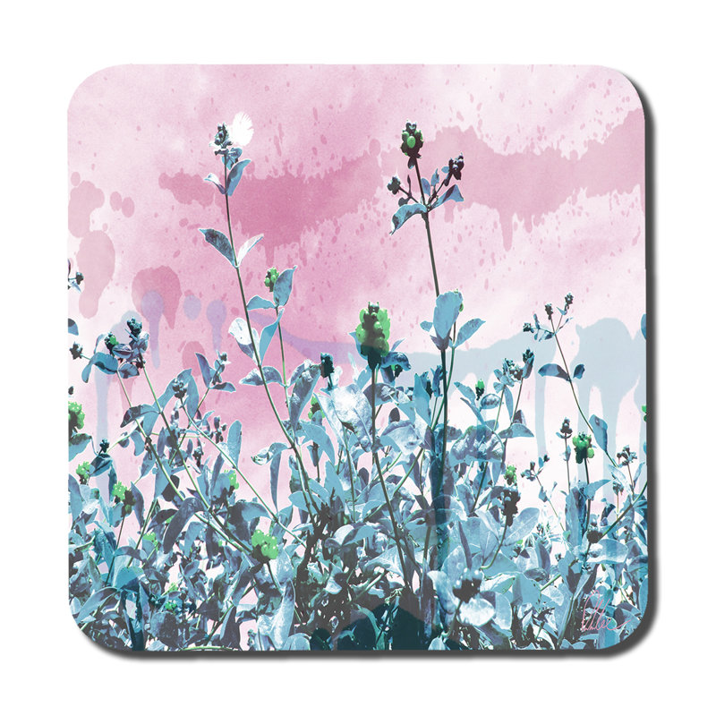 Square 6 Piece Coaster Set, Blue