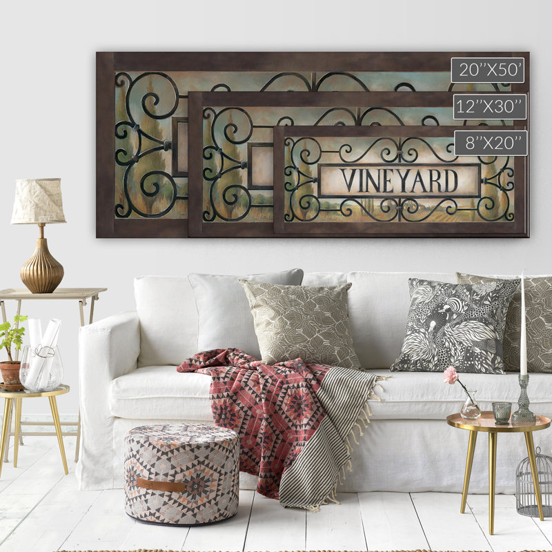 «Vineyard» par Elaine Vollherbst Lane - impression sur toile tendue, H 20 po x l 50 po x P 1,5 po