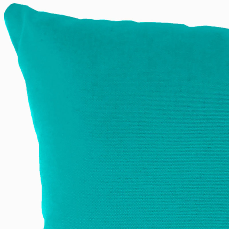 Sunbrella Outdoor Throw Pillow, Canvas Aruba Aqua, 16" H x 16" W