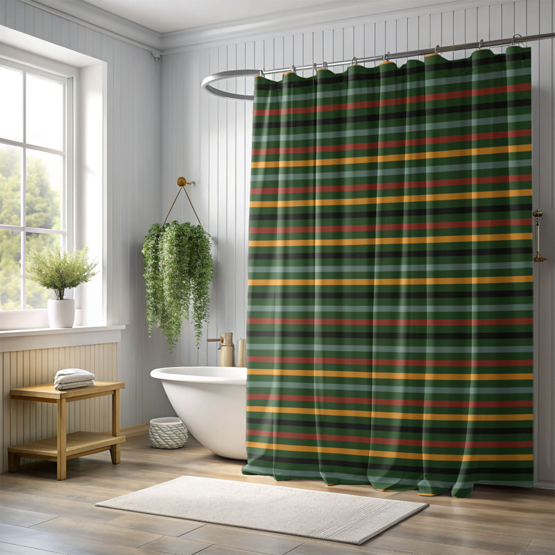 Rideau de douche Homely Lime - Premium, Vert, H 74 po x l 71 po