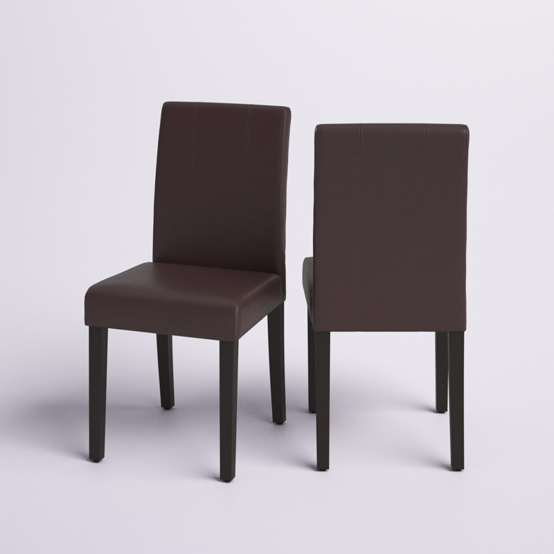 Anirvin Faux Leather Waterproof Upholstered Dining Chair, Brown