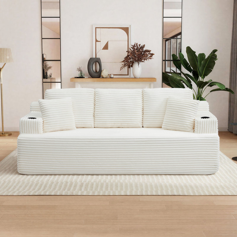 Canapé Boneless, Beige, H 35,8 po x l 86,2 po x P 36,6 po 