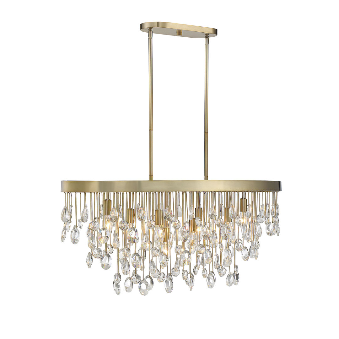 Livorno 8-Light Oval Chandelier in Noble Brass Savoy House