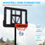 Panier de basketball portatif 5,2 à 10 pi de hauteur réglable avec panneau de 44 po, roues et base stable pour tous les âges