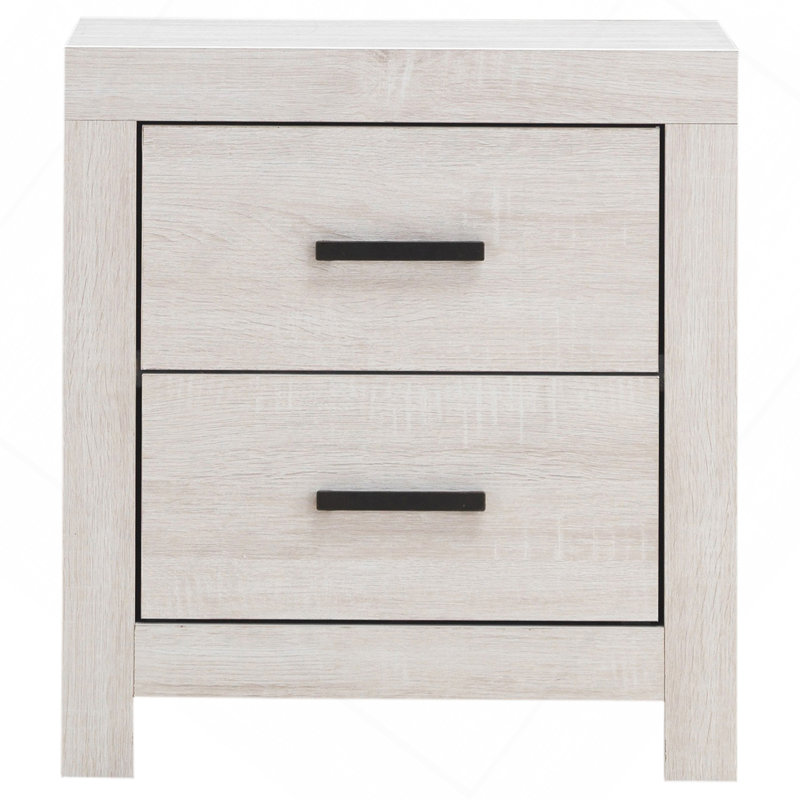 Table de chevet 2 tiroirs Brantford, Blanc