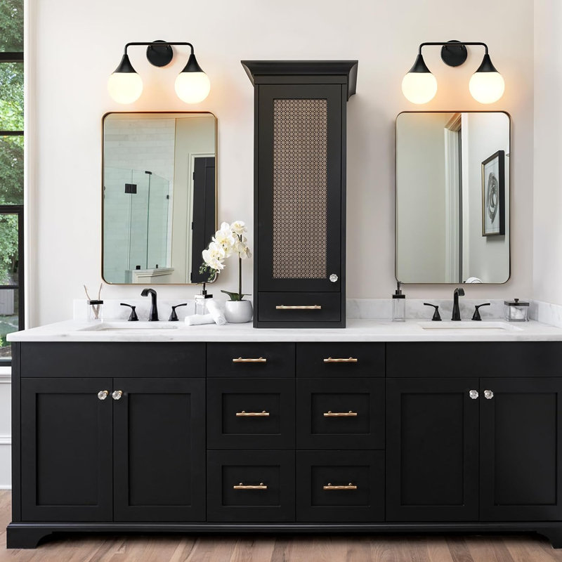 Éclairage pour meuble-lavabo 2 lumières Nomaan, Noir