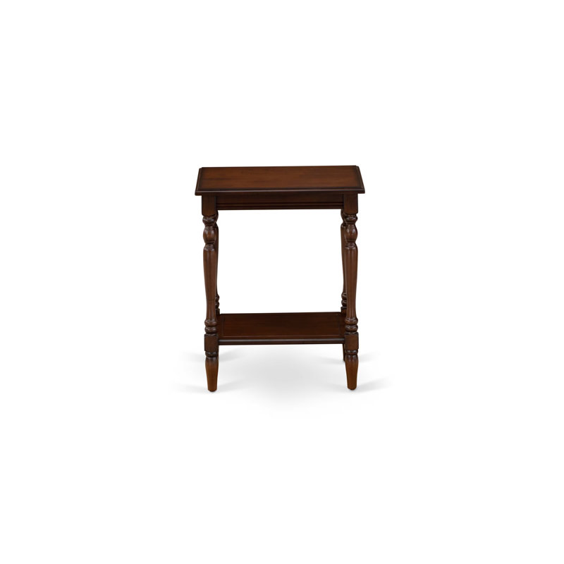 Bedford Bedside Table - Rectangle Modern End Table with Open Storage Shelf for Bedroom, Antique Mahogany, Antique Mahogany
