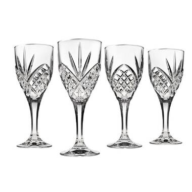 Fine Line Clear with White Rim Wine Glass Set of 4 | Mariposa