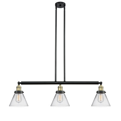 Luminaire suspendu pour îlot 3 lumières Cone