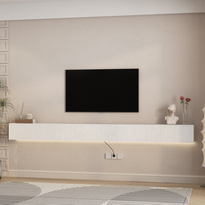 110.23'' Floating TV Stand Wall-Mounted Media Console With Storage