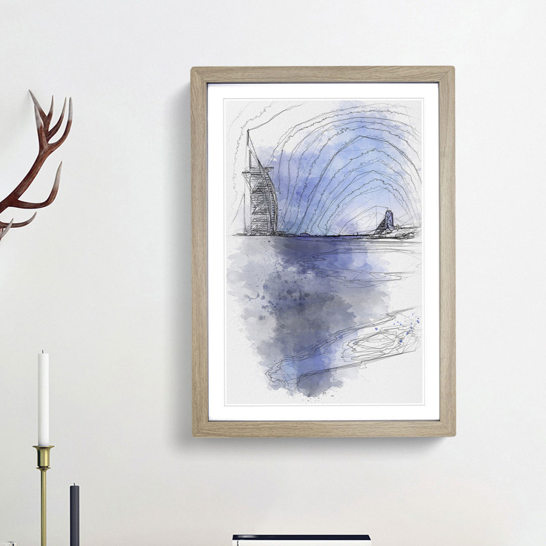 The Burj Al Arab Hotel in Dubai - Picture Frame Painting Print