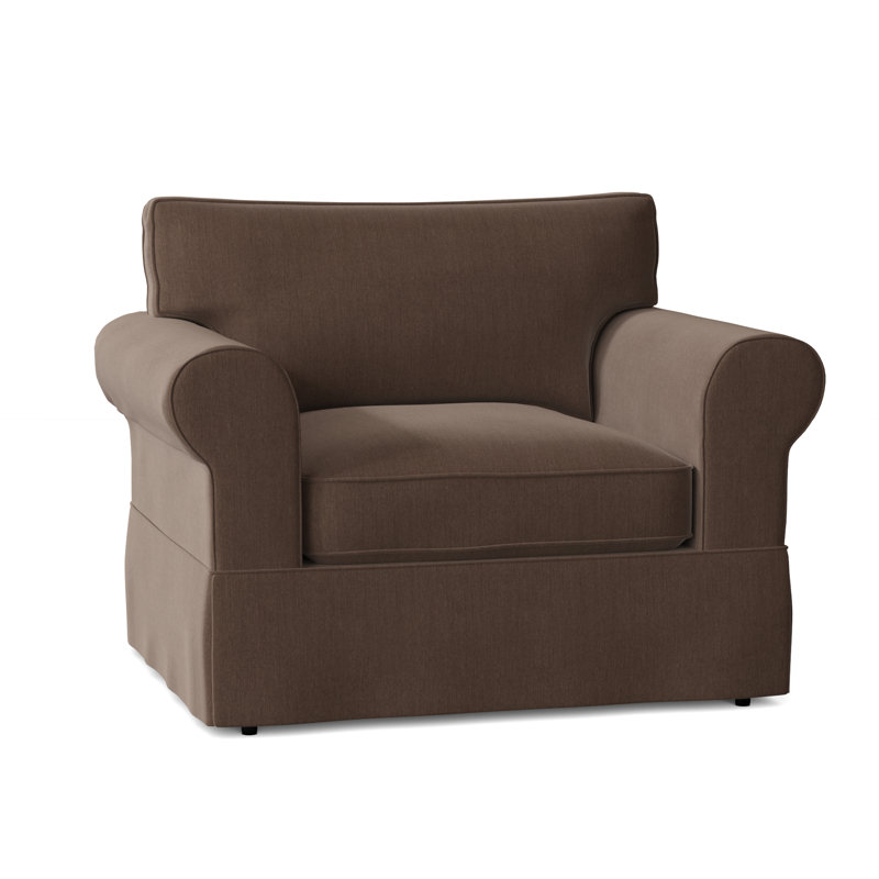 Fauteuil à housse large Kingsbridge, Chocolat Peyton