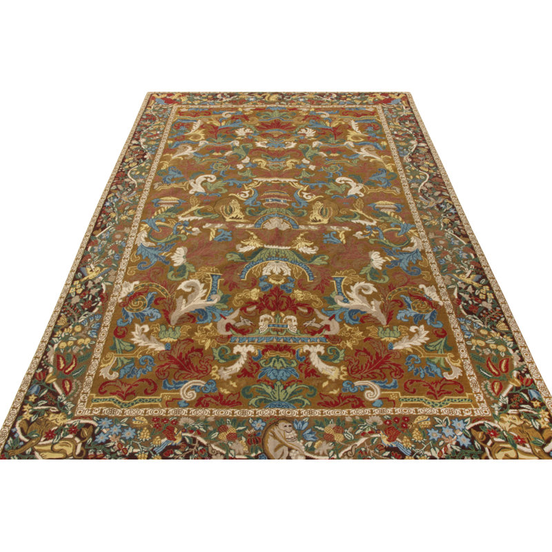 Wool Area Rug in Brown/Yellow/Blue