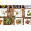 50 ensembles - Assiettes, serviettes, couverts, ensemble de boîtes jetables carrées compostables - 300 pièces