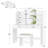 Engelsman Vanity Set with 10 LED Light Bulbs Christmas Gifts, with 2 Drawers, 6 Storage Shelves & Cushioned Stool-537532969