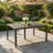 Riley Outdoor Dining Table, Glossy Black Metal Lattice, Square 61 Inch-121489363