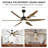 66" Wood Ceiling Fans with Lights Remote Control, Indoor Outdoor-1508388374