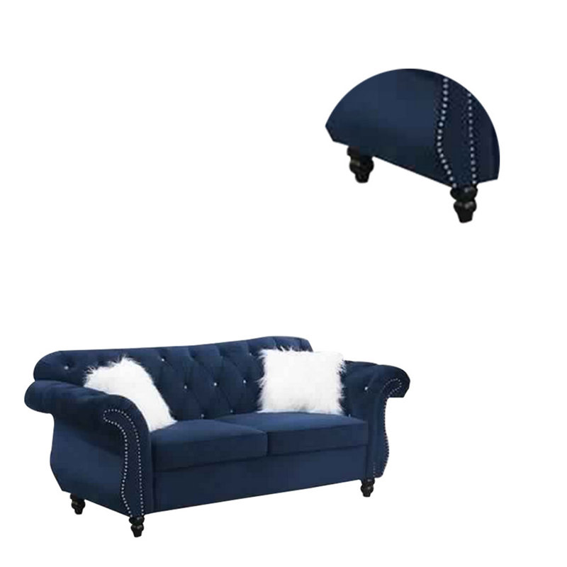 Causeuse Chesterfield Arlo, Bleu