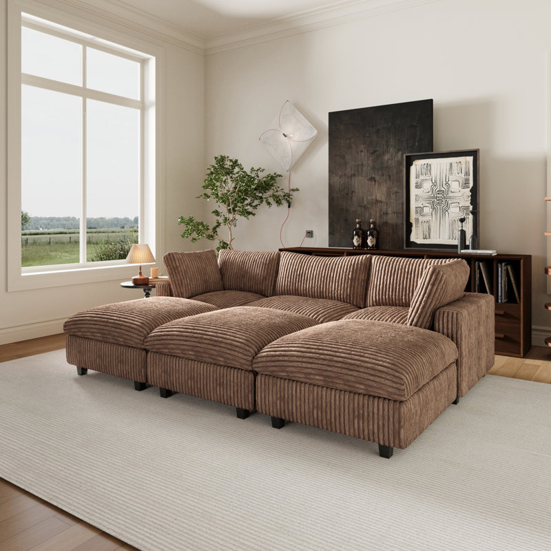 Canapé modulaire Doris symétrique, Brown