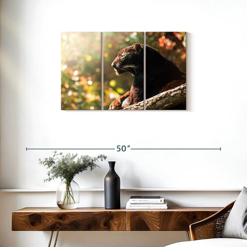 Brampt Resting Black Panther, 20" H x 33" W