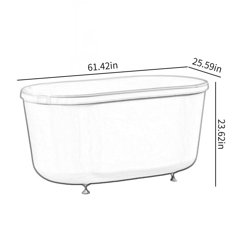 Ensemble de baignoire et douche H 61,62 po x H 23,62 po, Blanc / rose