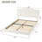 Queen Size Upholstered Platform Bed Frame, Low Profile Bed with Rounded Corners, Wooden Slats, Beige-853362284