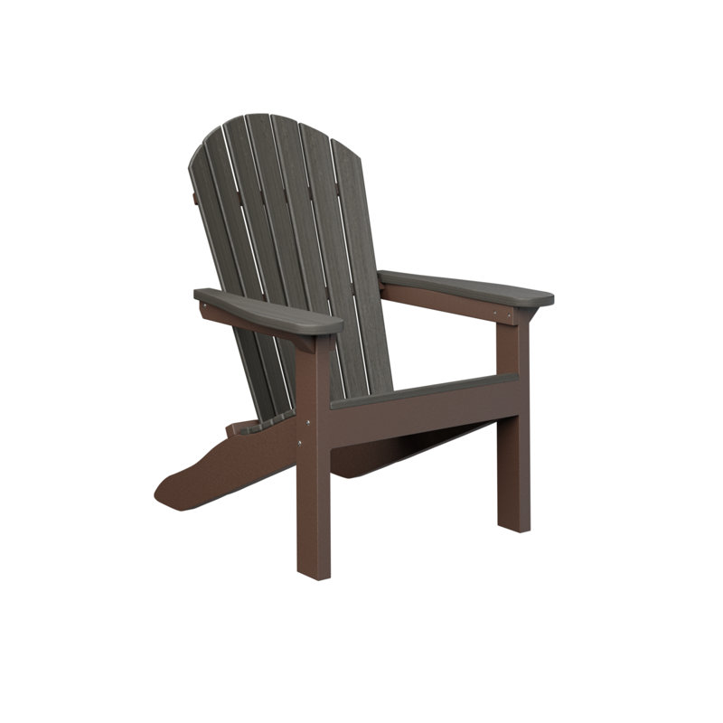 Berlin Gardens Comfo Back Adirondack Chair, Coastal Gray/Chocolate Brown