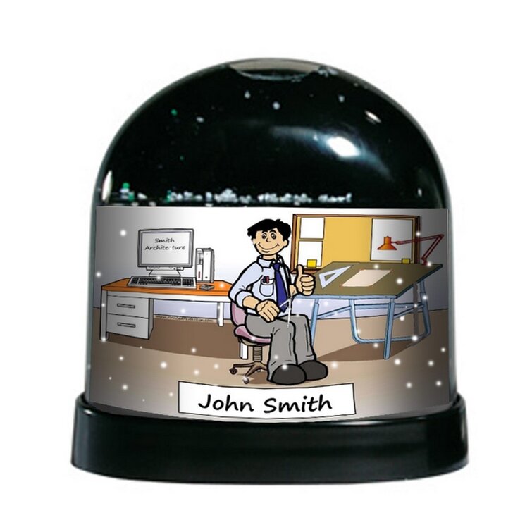 The Holiday Aisle® Ntt Cartoon Caricature Male Cheerleader Snow Globe ...