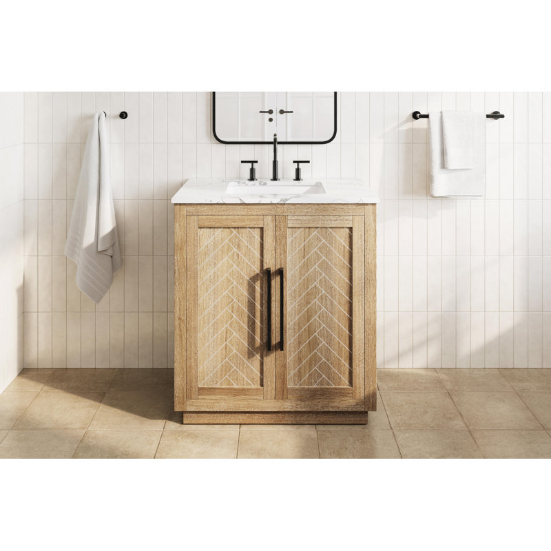 Meuble-lavabo simple 30 po, Lin chêne