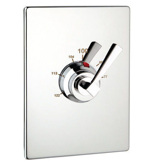 Thermostat Plaza complet avec valve Plaza, Chrome poli, 1/2 po