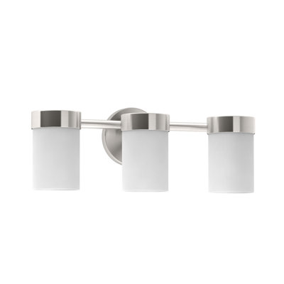 Glam 3-Light Vanity Light | Wall Mount Triple Sconce Lighting Fixture with Frosted Shades