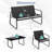4 PCS Patio Furniture Set Fabric Lawn Chairs and Loveseat with  Coffee Table