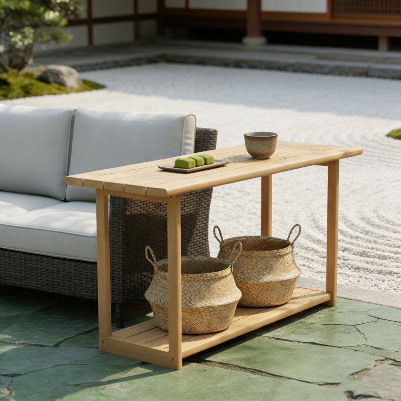 Buffet d'extérieur rectangulaire Woodside de Bravantice avec grande durabilité et rangement multifonctionnel pour une utilisation intérieure et extérieure.