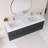 60" Wall-Mounted  Bathroom Vanity With White Solid Surface Basin-953698318
