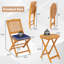 Ensemble bistro 3 pièces pliant en bois d'acacia avec coussins-289927916