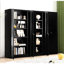 Armoire de rangement robuste en acier de 180 cm (71 po) avec portes verrouillables et 4 étagères réglables, idéale pour entrepôt, bureau, garage, finition noire antirouille, durable et résistante à l'usure.