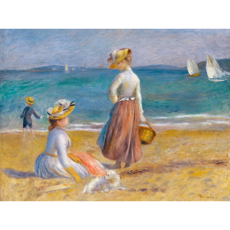 Figures On The Beach by Pierre-Auguste Renoir - Wrapped Canvas Painting, 60cm H x 80cm W x 4cm D