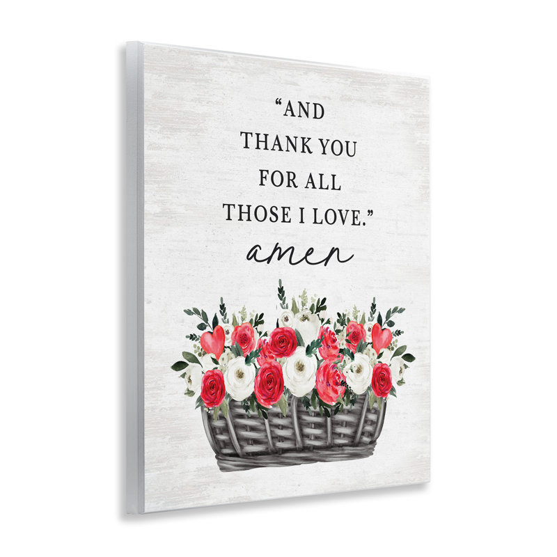 «Thank You For Ceux I Love Prayer», plaque murale avec lettres et lignes